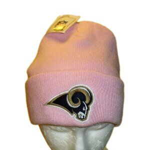 Los Angeles Rams Womens All Pink Cuff Cuffed Beanie Winter Hat Cap New Tags Nfl